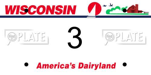 3 Wisconsin License Plate