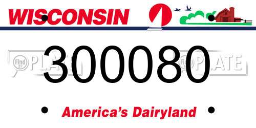 300080 Wisconsin License Plate