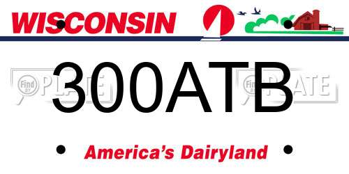 300ATB Wisconsin License Plate