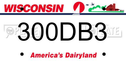 300DB3 Wisconsin License Plate