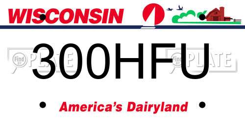 300HFU Wisconsin License Plate