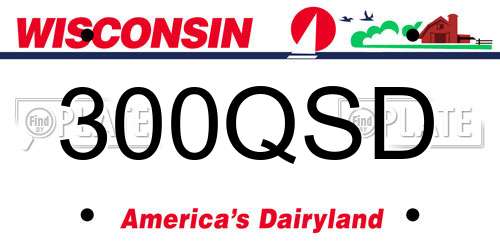 300QSD Wisconsin License Plate