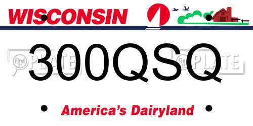 300QSQ Wisconsin License Plate