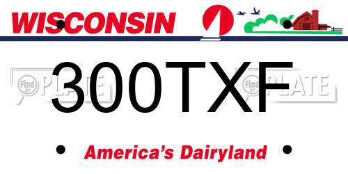 300TXF Wisconsin License Plate