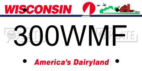 300WMF Wisconsin License Plate