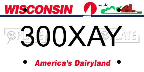 300XAY Wisconsin License Plate