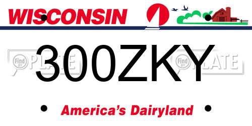 300ZKY Wisconsin License Plate
