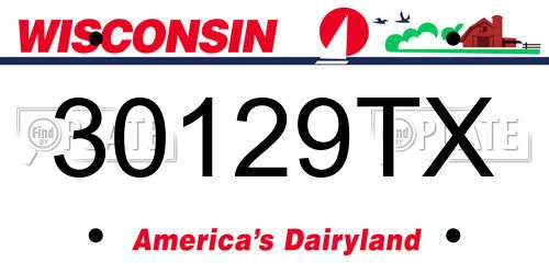 30129TX Wisconsin License Plate