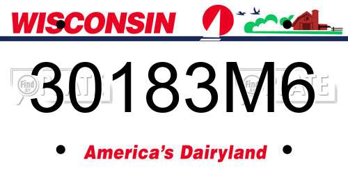 30183M6 Wisconsin License Plate