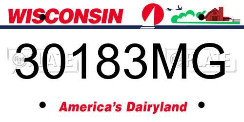 30183MG Wisconsin License Plate