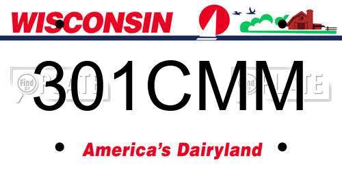 301CMM Wisconsin License Plate