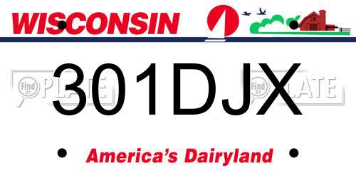 301DJX Wisconsin License Plate