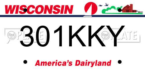 301KKY Wisconsin License Plate