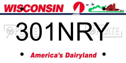 301NRY Wisconsin License Plate