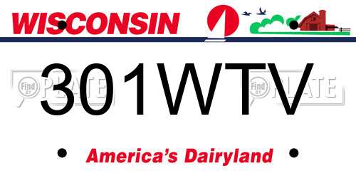 301WTV Wisconsin License Plate