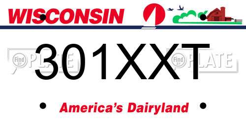 301XXT Wisconsin License Plate