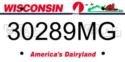 30289MG Wisconsin License Plate