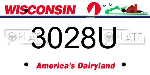3028U Wisconsin License Plate