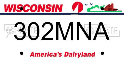 302MNA Wisconsin License Plate