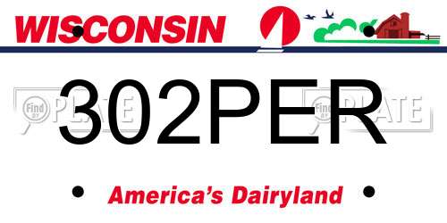 302PER Wisconsin License Plate