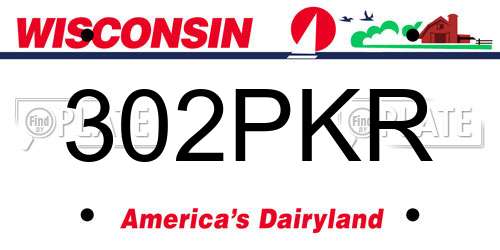 302PKR Wisconsin License Plate