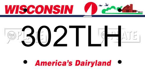 302TLH Wisconsin License Plate