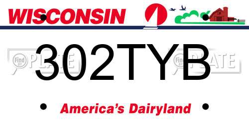 302TYB Wisconsin License Plate