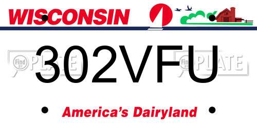 302VFU Wisconsin License Plate