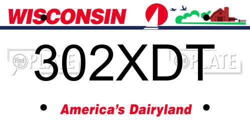 302XDT Wisconsin License Plate