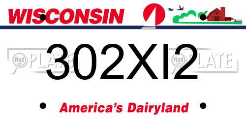 302XI2 Wisconsin License Plate