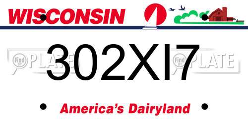 302XI7 Wisconsin License Plate