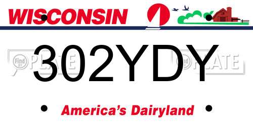 302YDY Wisconsin License Plate