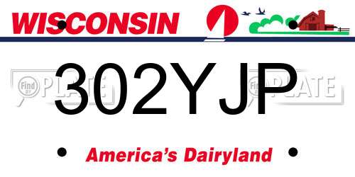 302YJP Wisconsin License Plate