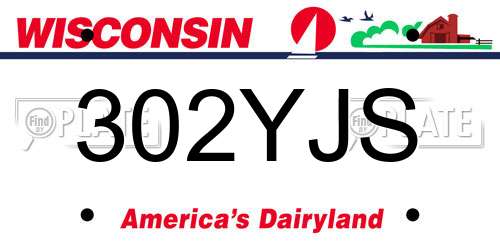 302YJS Wisconsin License Plate