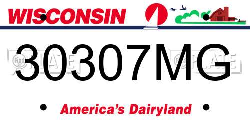 30307MG Wisconsin License Plate