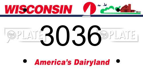 3036 Wisconsin License Plate