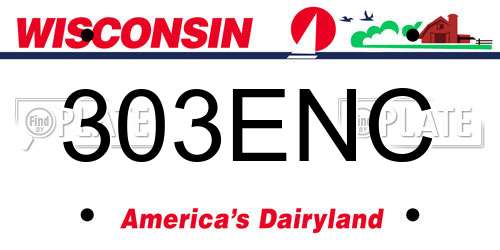 303ENC Wisconsin License Plate