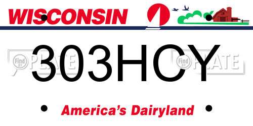303HCY Wisconsin License Plate