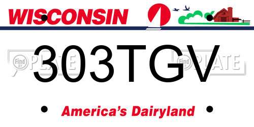 303TGV Wisconsin License Plate