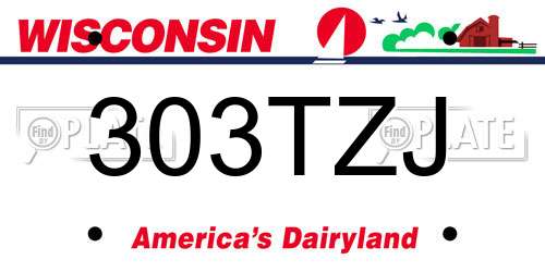 303TZJ Wisconsin License Plate
