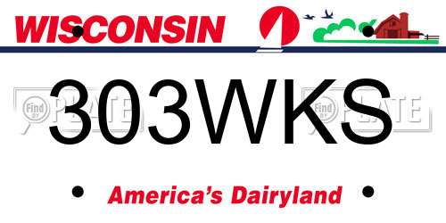 303WKS Wisconsin License Plate