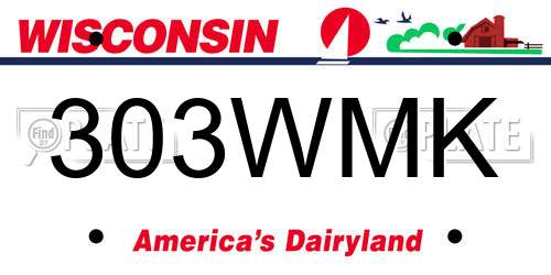 303WMK Wisconsin License Plate