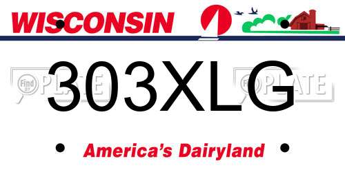 303XLG Wisconsin License Plate