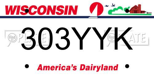 303YYK Wisconsin License Plate