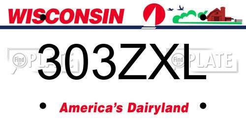 303ZXL Wisconsin License Plate