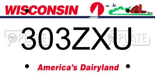 303ZXU Wisconsin License Plate