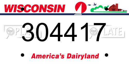 304417 Wisconsin License Plate