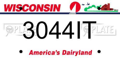 3044IT Wisconsin License Plate