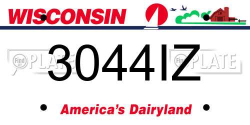 3044IZ Wisconsin License Plate