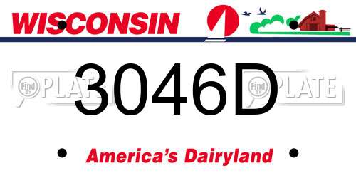 3046D Wisconsin License Plate